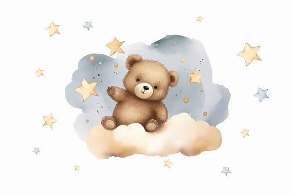 Urso de peluche numa nuvem Urso de peluche numa nuvem