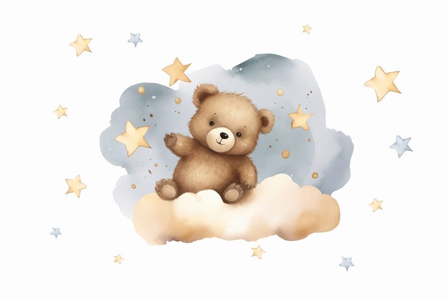 Urso de peluche numa nuvem