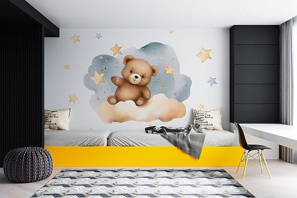 Urso de peluche numa nuvem Urso de peluche numa nuvem