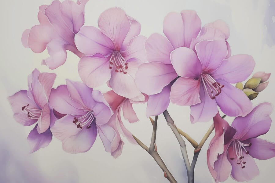 Flores delicadas em tons suaves