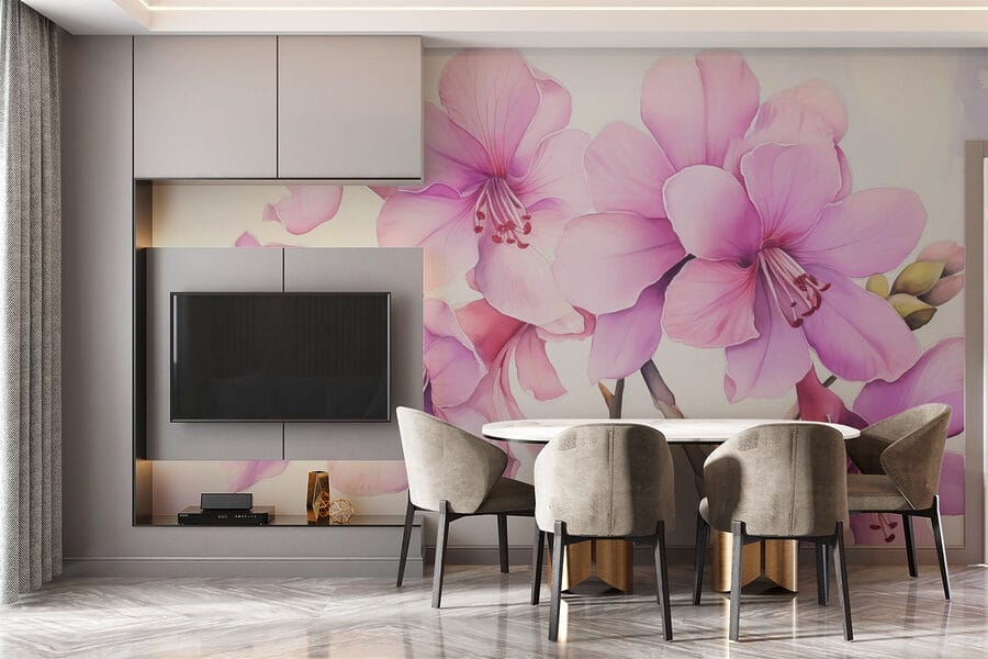 Flores delicadas em tons suaves