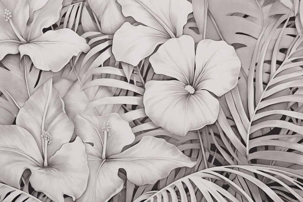 Padrões florais em tons monocromáticos Padrões florais em tons monocromáticos