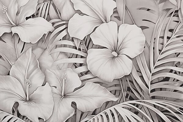 Padrões florais em tons monocromáticos Padrões florais em tons monocromáticos