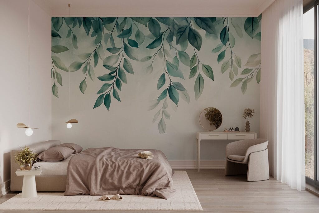 Gentle leaves drifting in soft hues Gentle leaves drifting in soft hues