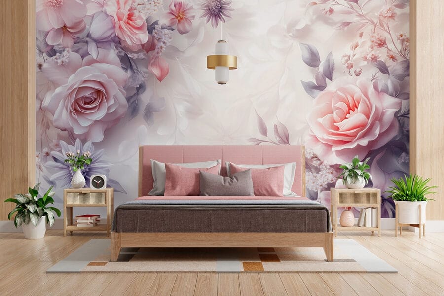 Flores delicadas em tons suaves