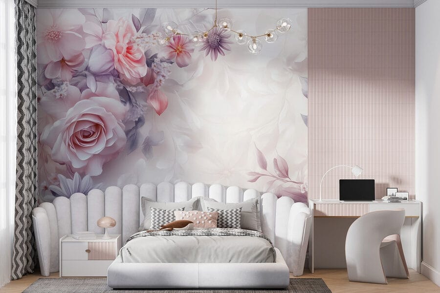 Flores delicadas em tons suaves