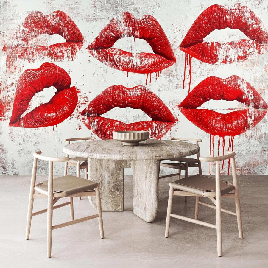Papel de parede Grupo de lábios vermelhos com sangue a pingar - Image 5
