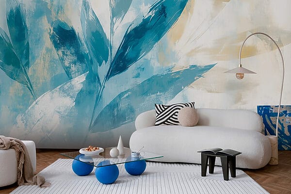 Pintura de folhas sobre um fundo branco Pintura de folhas sobre um fundo branco
