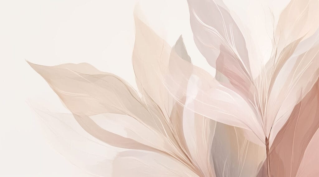 Composições sonhadoras de folhas em tons pastel. Composições sonhadoras de folhas em tons pastel.
