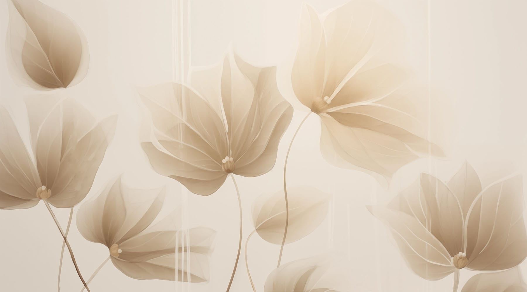 Delicate leaves in soft hues
