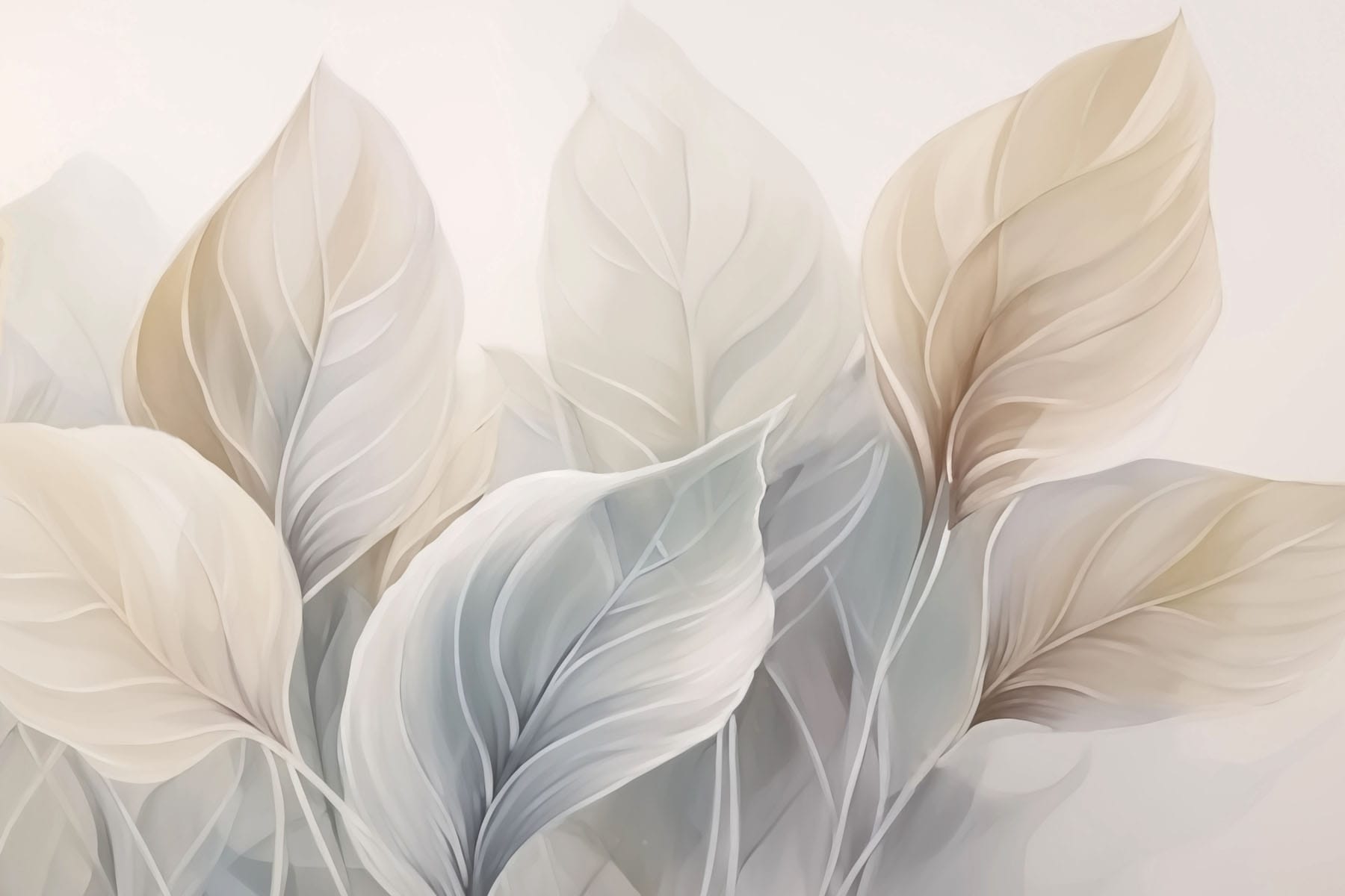 Delicate leaves in soft hues