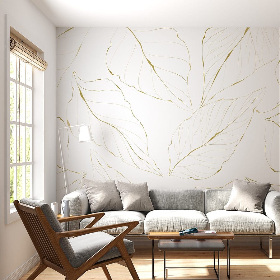Padrão de folhas sobre um fundo branco