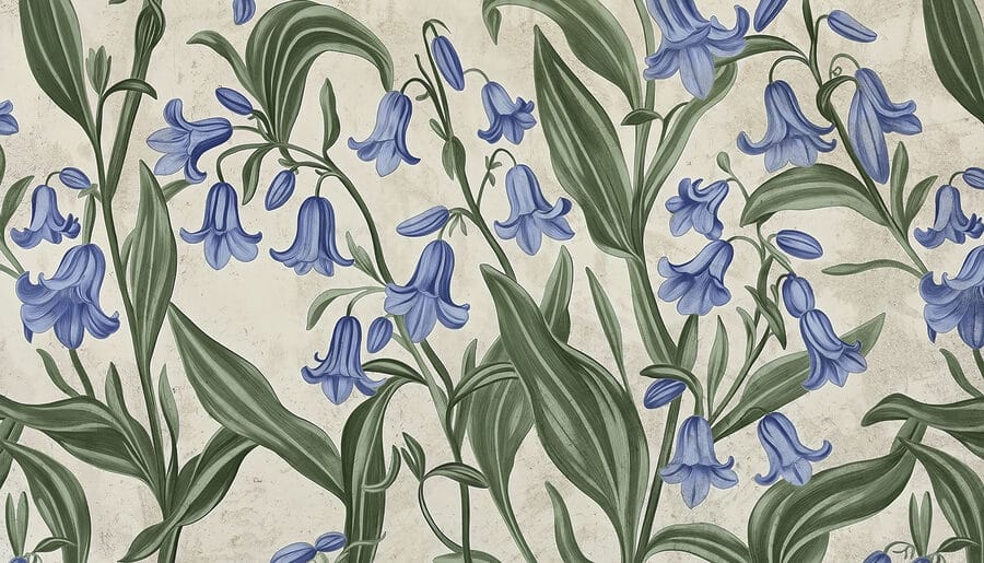 O azul sereno floresce em tons suaves