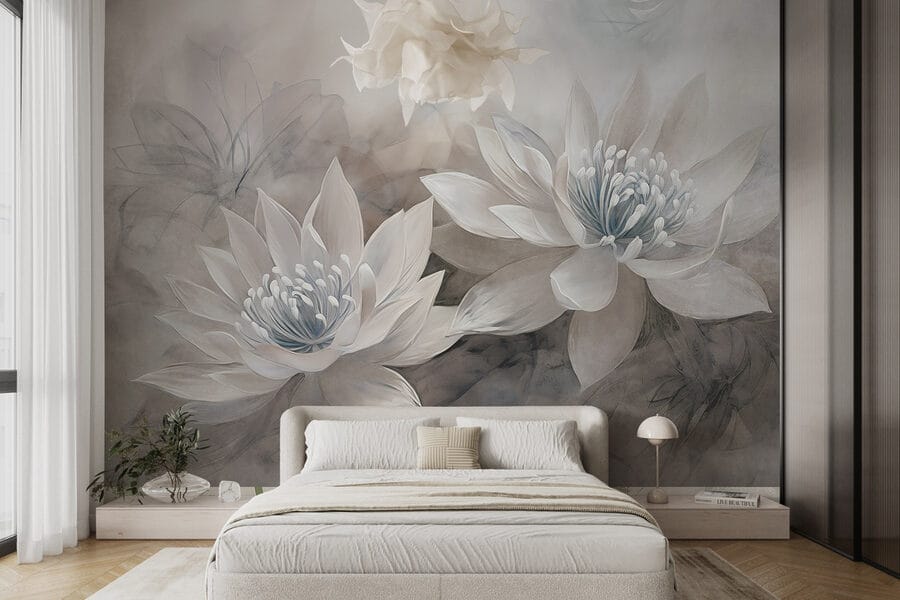 Flores delicadas em tons suaves