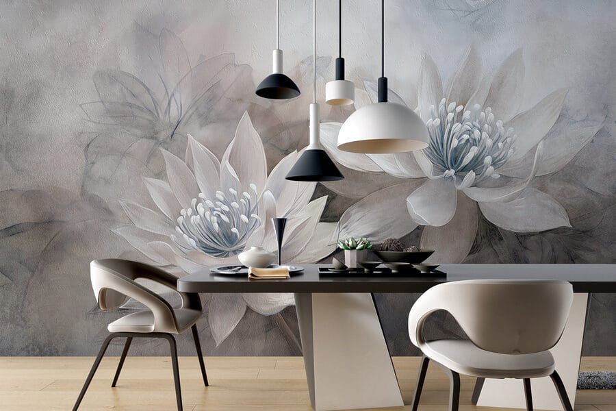 Flores delicadas em tons suaves