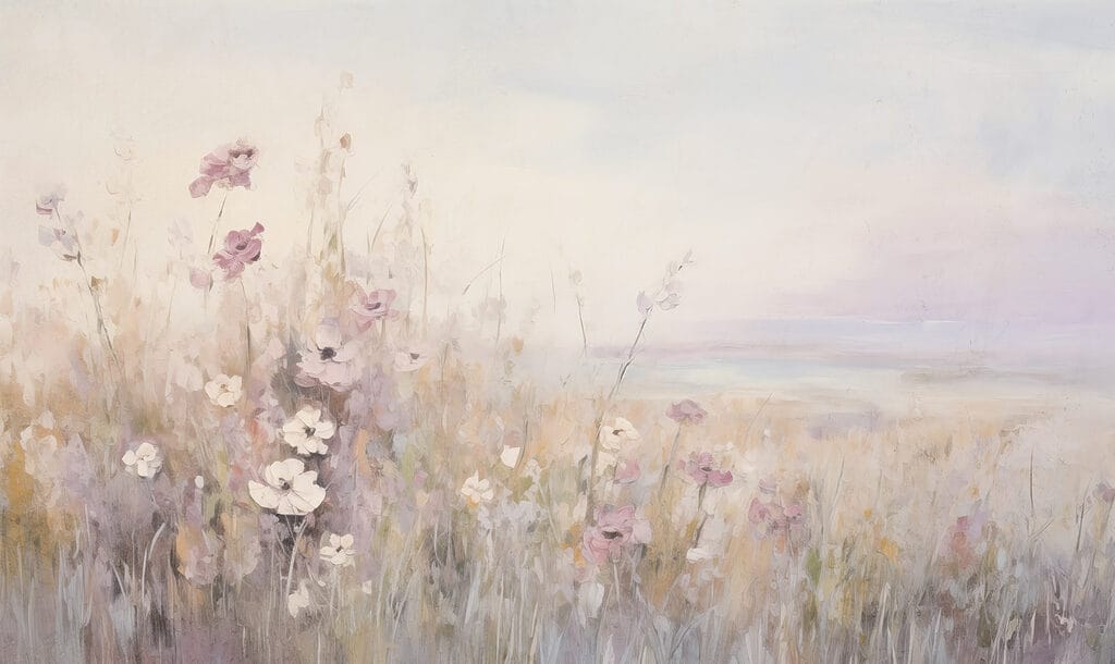 Pintura de flores num campo Pintura de flores num campo