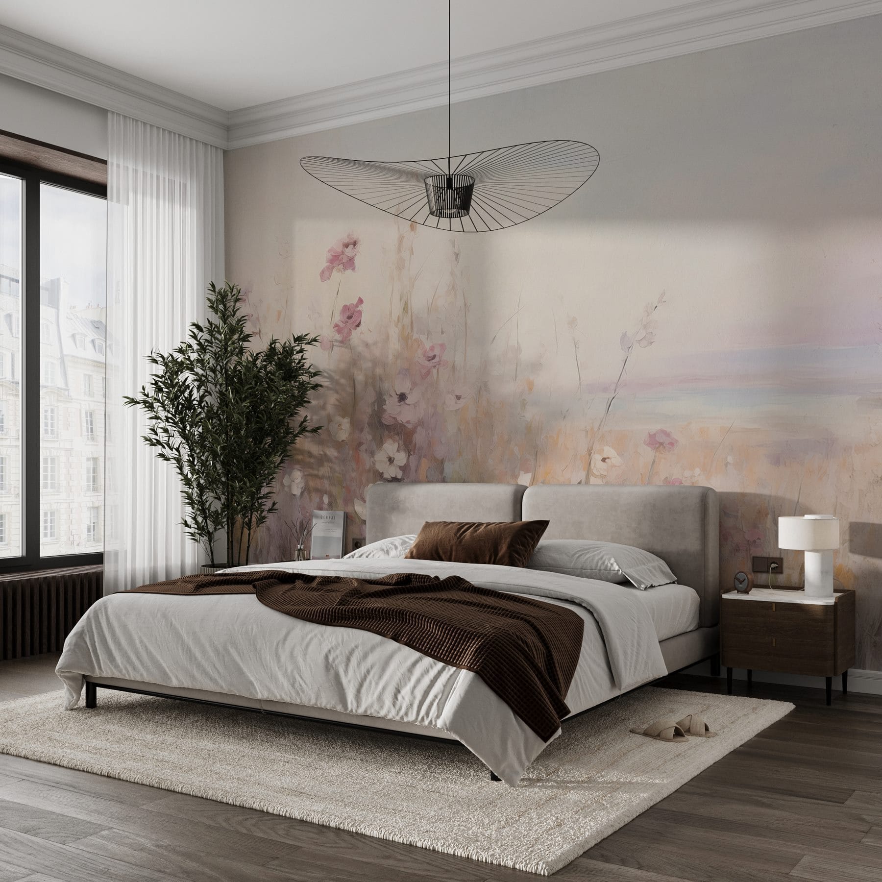 Painting of flowers in a field Painting of flowers in a field