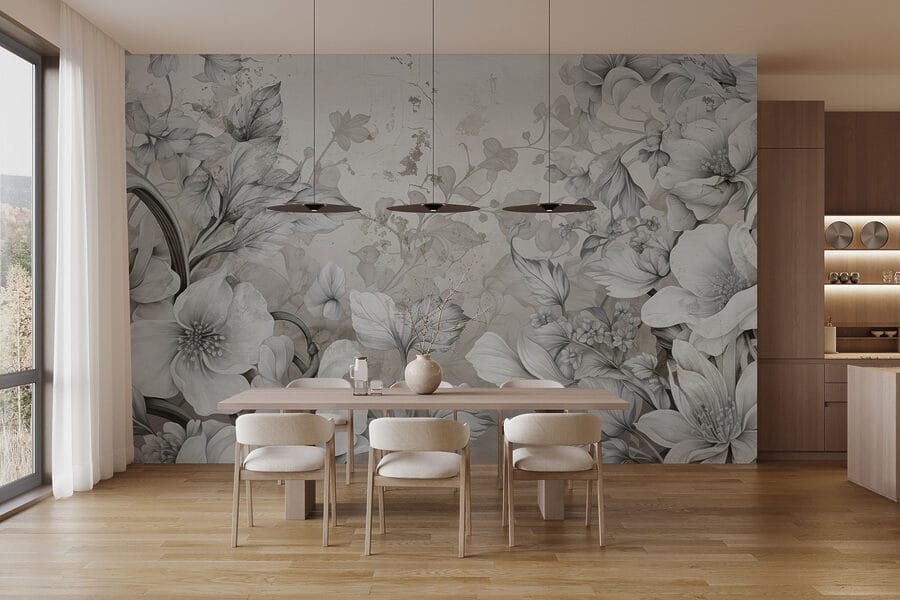 Flores delicadas em tons suaves