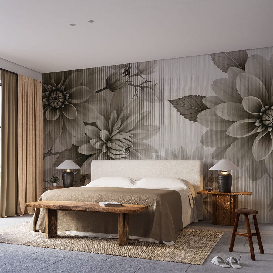 Design floral elegante em tons suaves.