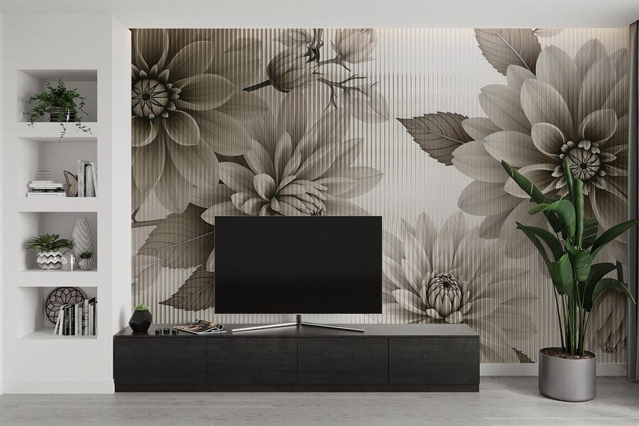 Design floral elegante em tons suaves.