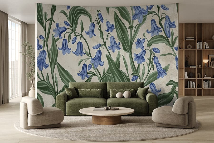O azul sereno floresce em tons suaves