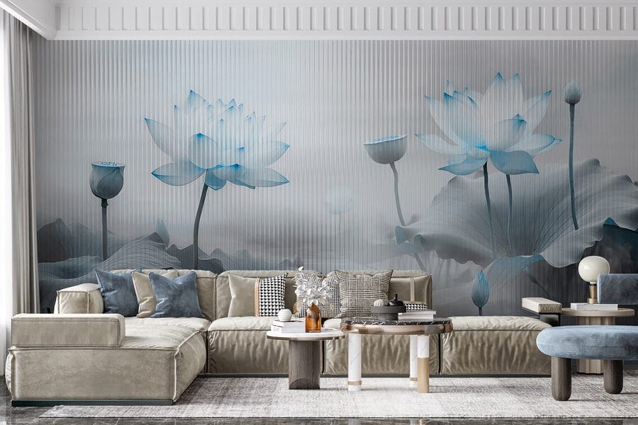 Pintura de flores e folhas