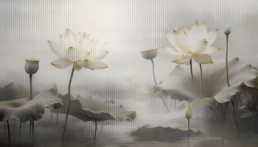 Pintura de flores e folhas