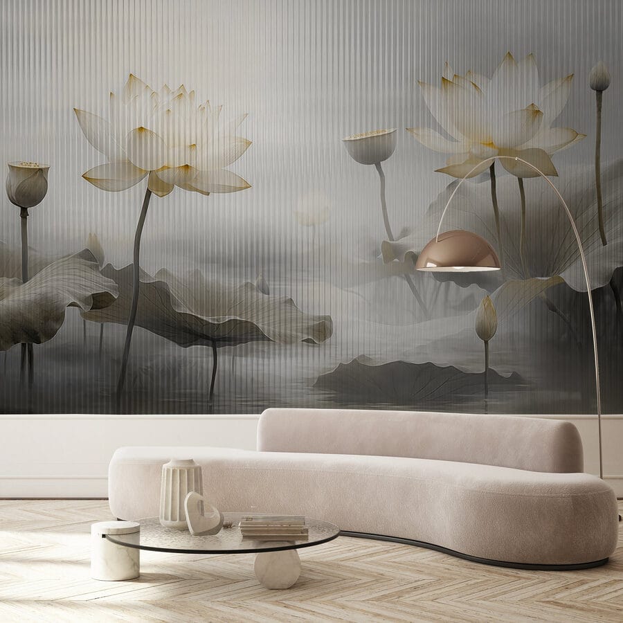 Pintura de flores e folhas
