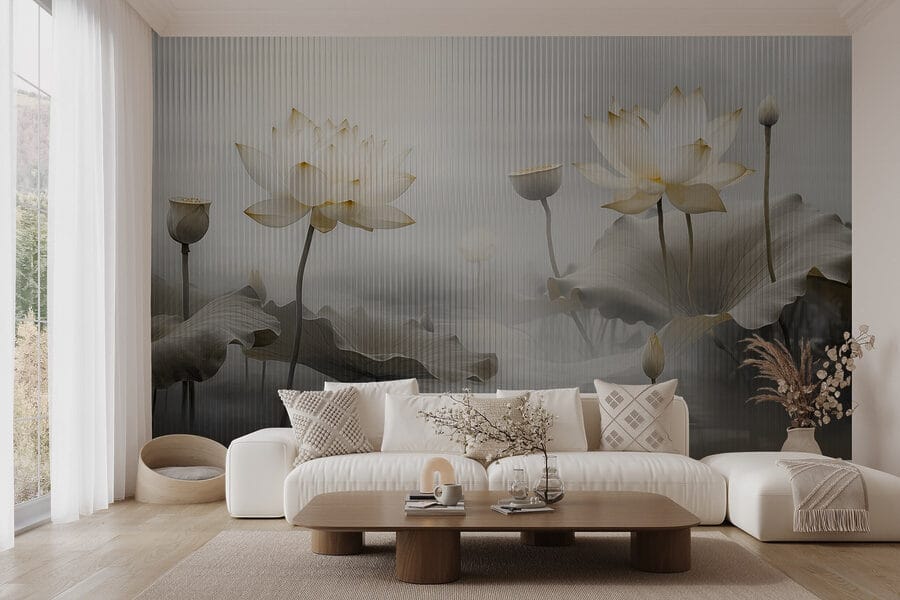 Pintura de flores e folhas