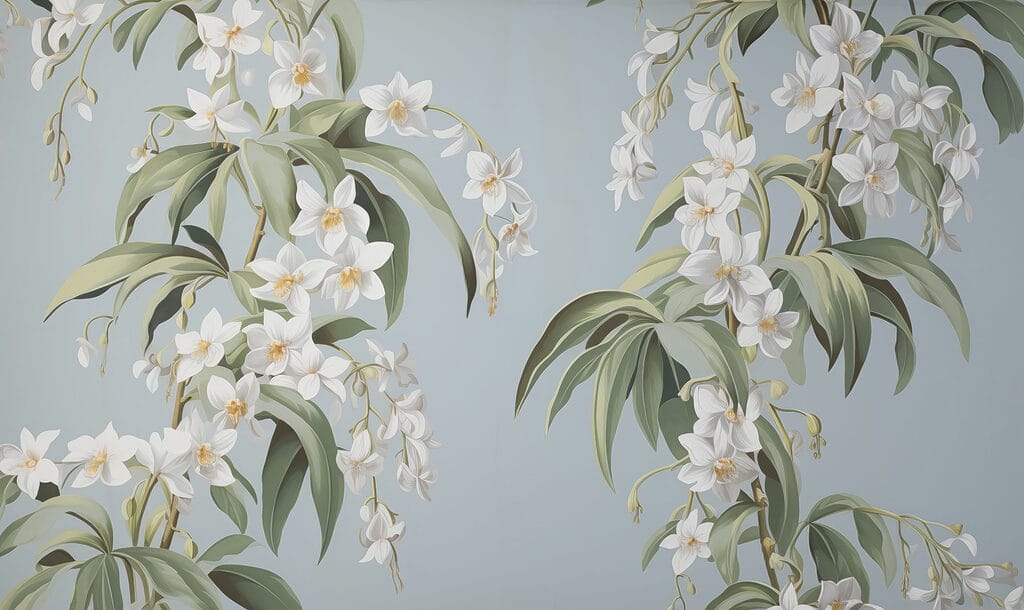 Papel de parede com flores brancas Papel de parede com flores brancas