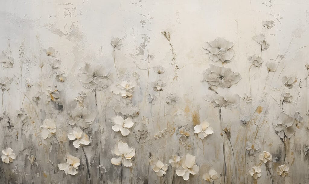Pintura de flores numa parede Pintura de flores numa parede