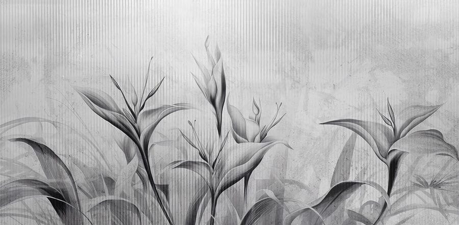 Imagem a preto e branco de flores