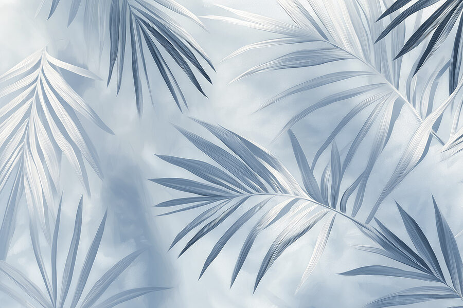 Folhas suaves em tons frios. Folhas suaves em tons frios.