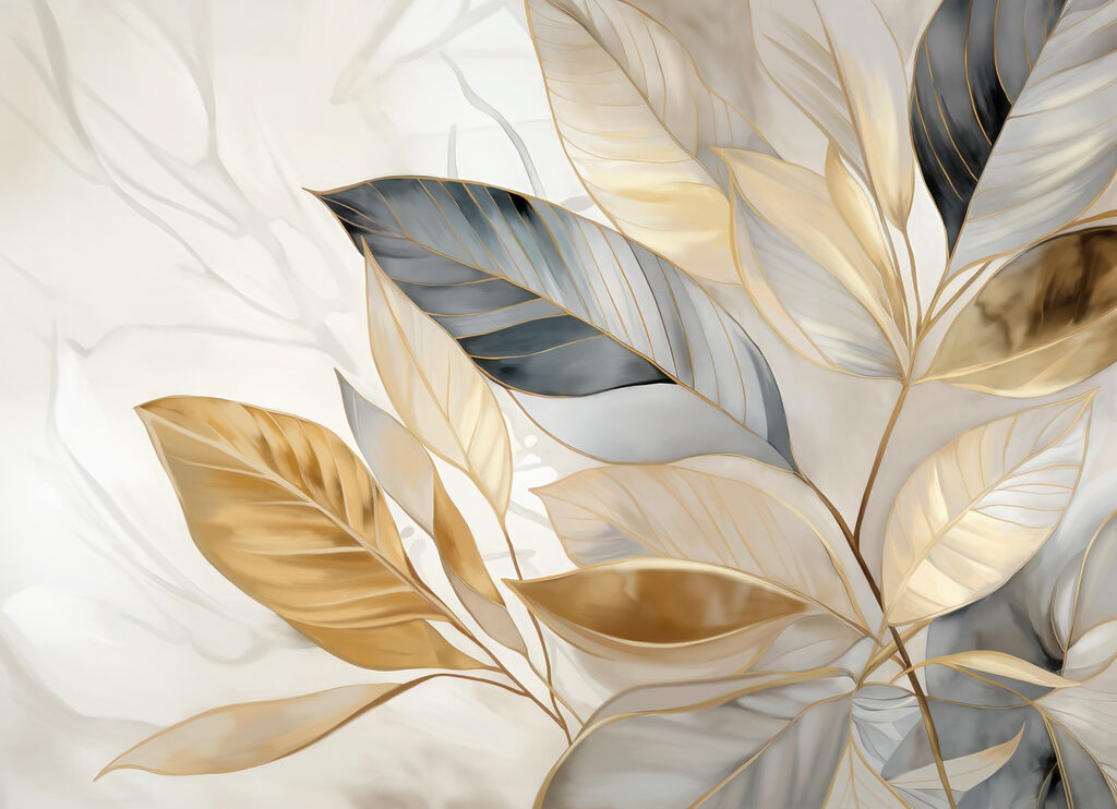 Folhas elegantes sobre um fundo suave Folhas elegantes sobre um fundo suave