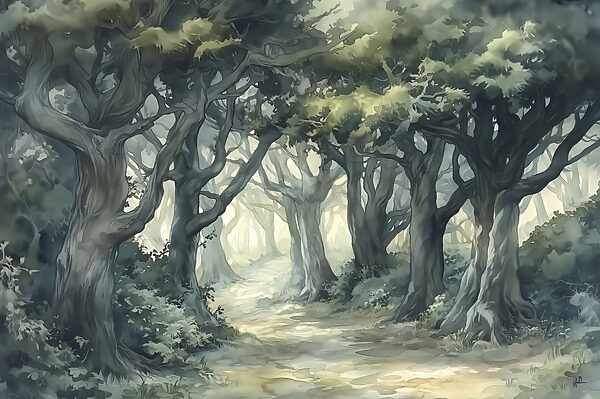 Caminho através de uma floresta Caminho através de uma floresta