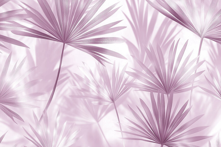 Folhas suaves em tons pastel que criam sombras suaves.