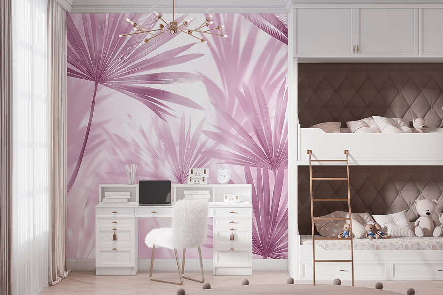 Folhas suaves em tons pastel que criam sombras suaves.