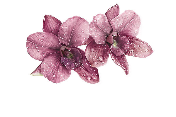 Flores delicadas adornadas com gotas Flores delicadas adornadas com gotas