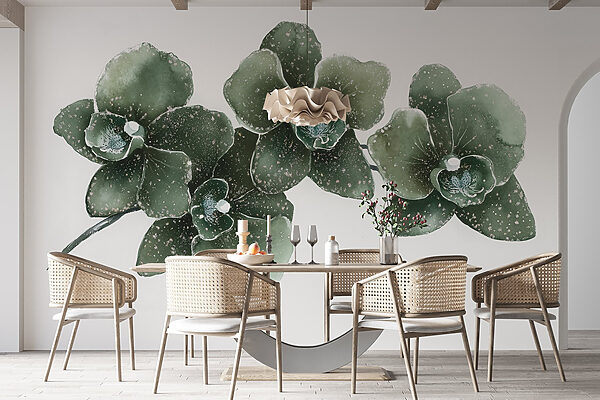 Três elegantes orquídeas em harmonia Três elegantes orquídeas em harmonia