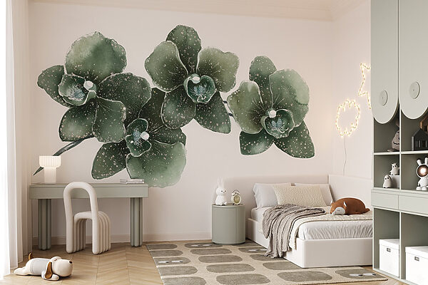 Três elegantes orquídeas em harmonia Três elegantes orquídeas em harmonia