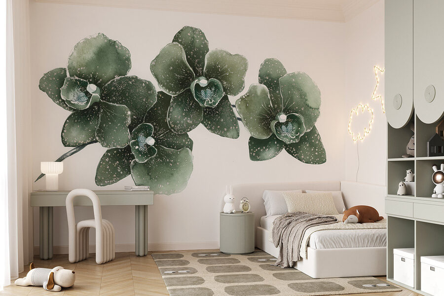 Três elegantes orquídeas em harmonia