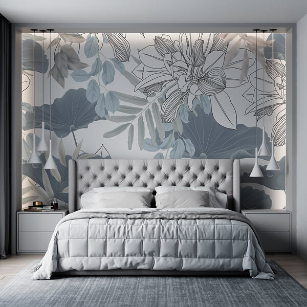 Padrão floral com folhas e flores Padrão floral com folhas e flores
