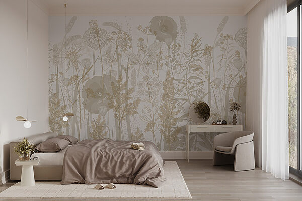 Delicate floral patterns in earthy tones Delicate floral patterns in earthy tones