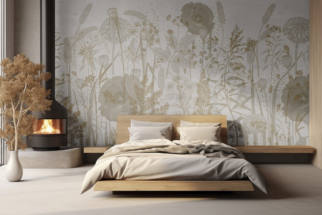 Delicate floral patterns in earthy tones Delicate floral patterns in earthy tones