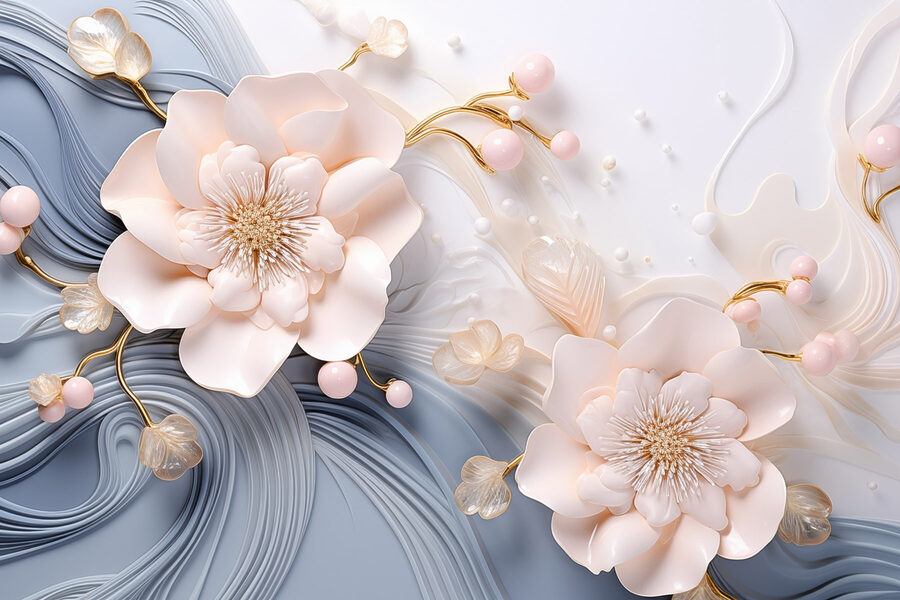Papel de parede Design floral elegante em tons suaves - Image 6