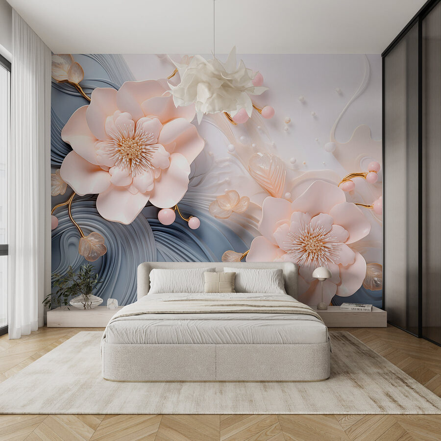 Papel de parede Design floral elegante em tons suaves - Image 2