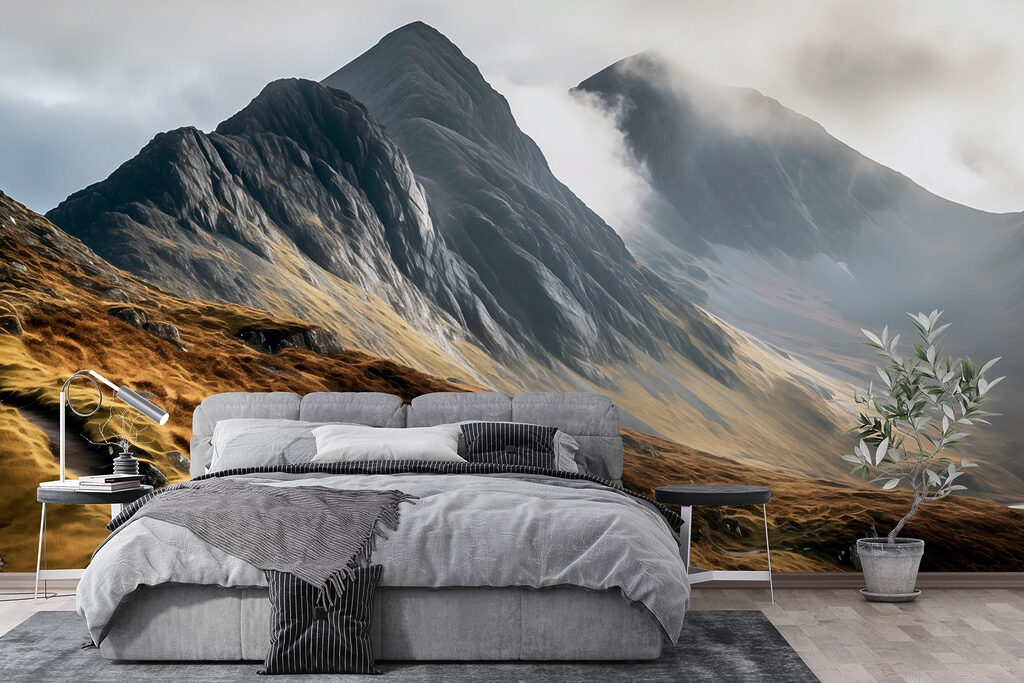 Mountain range with clouds Mountain range with clouds