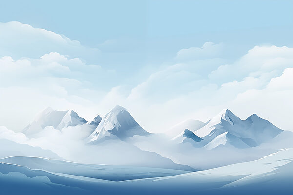 Cordilheira de neve com nuvens Cordilheira de neve com nuvens