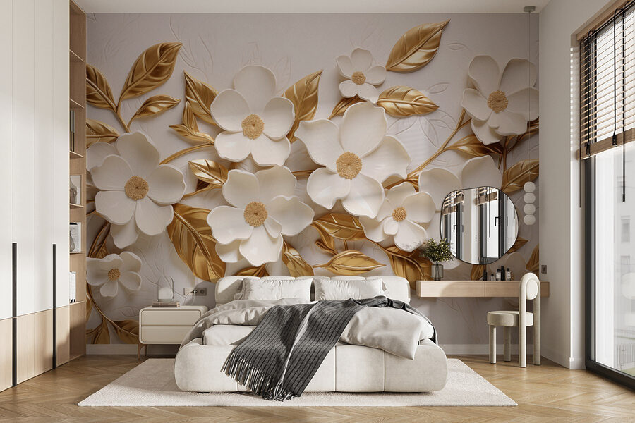 Decoração floral elegante com cores suaves.
