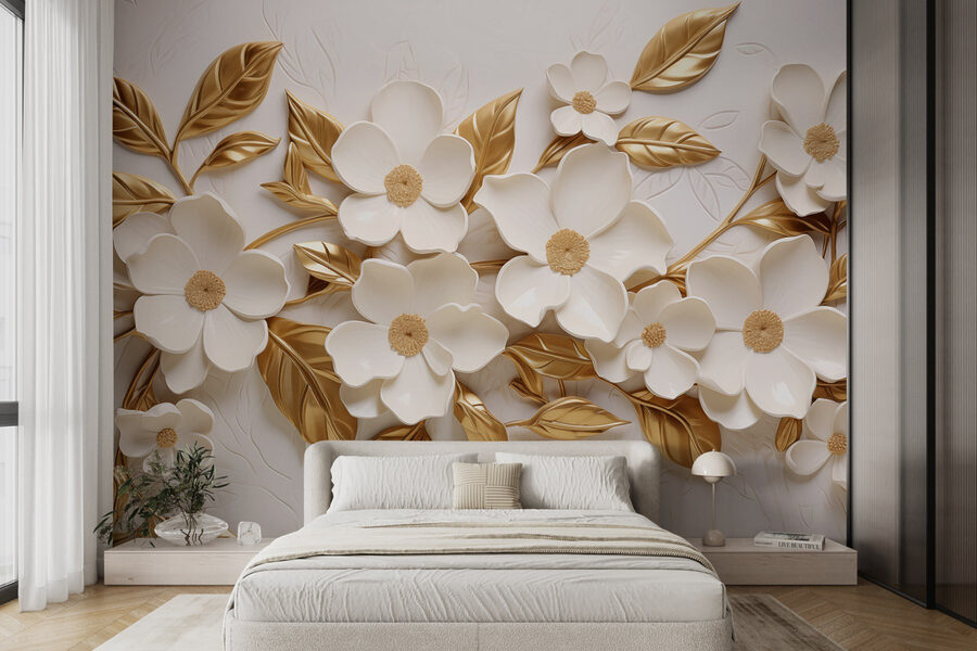 Decoração floral elegante com cores suaves.